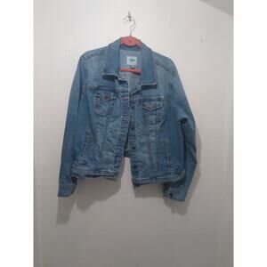Old Navy Jean Jacket Womens XXL 2XL Blue Denim Trucker Pockets Classic